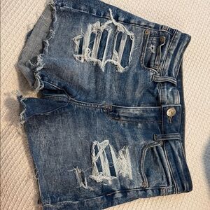 American Eagle Outfitters Ripped Blue Jean Shorts